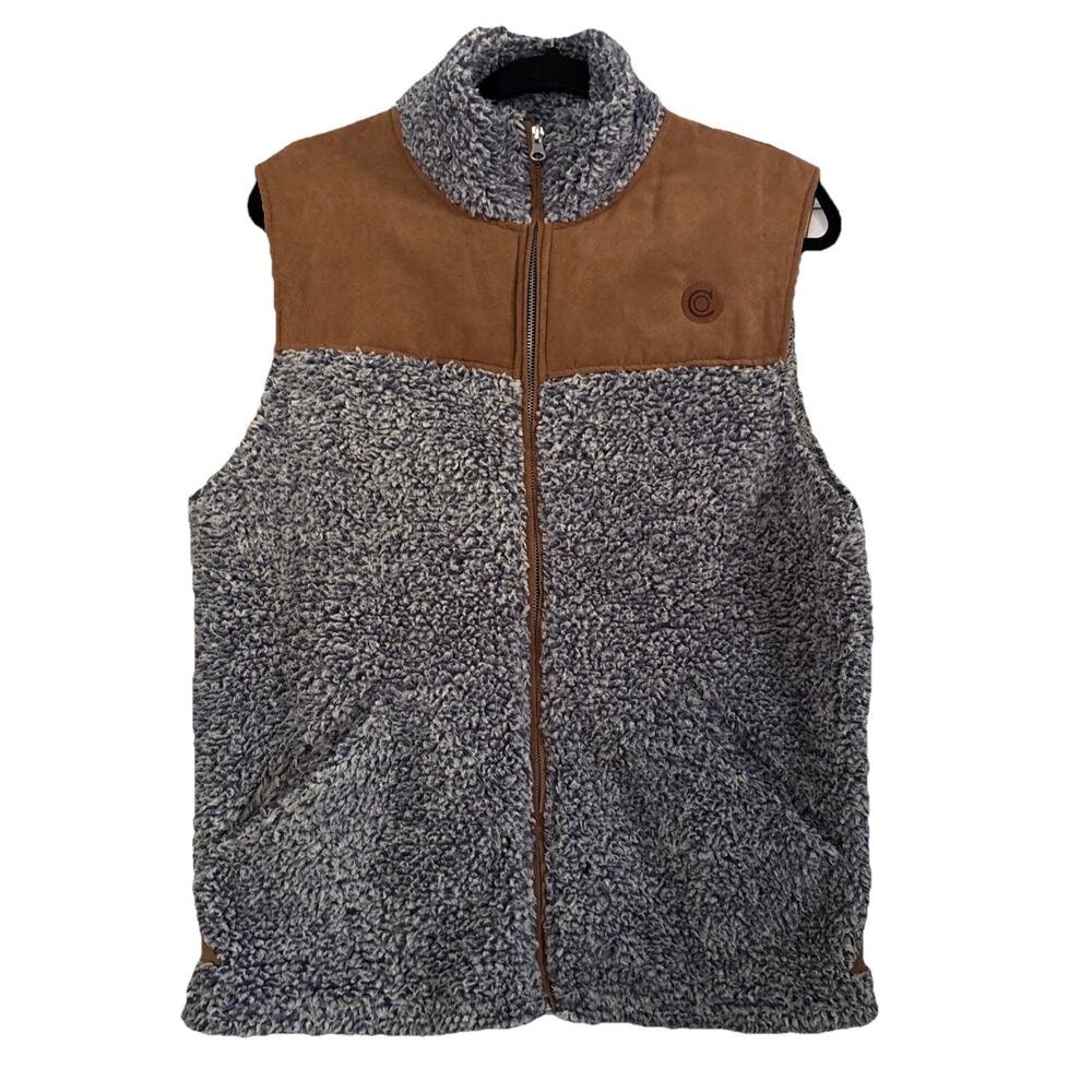 Sherpa Suede Vest Full Zip Womens